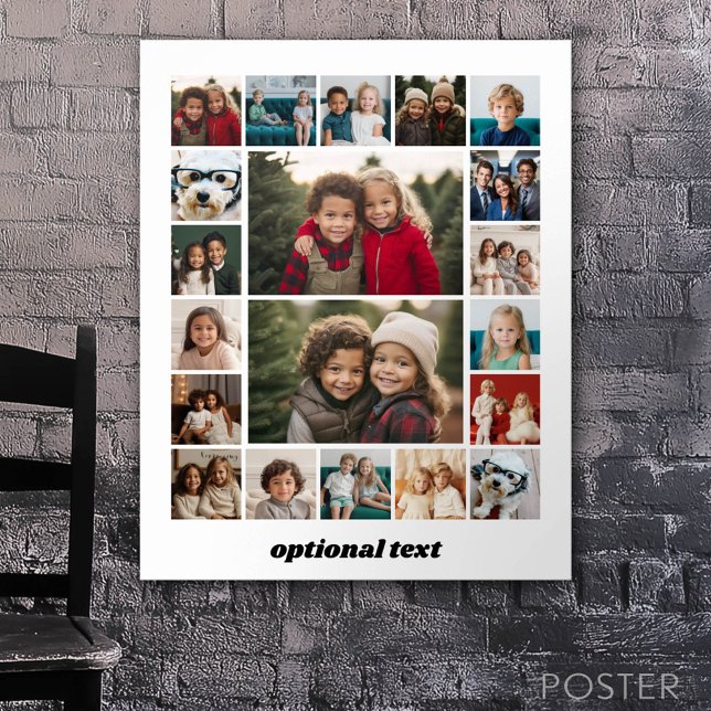 Poster Créer un collage photo personnalisé avec 20 photos (Custom Poster)