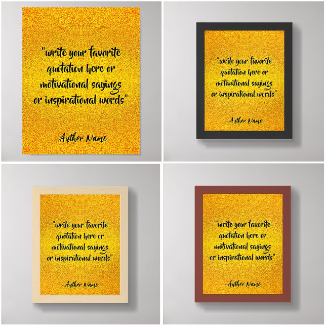 Poster Créer un devis moderne noir et or (Custom Black and Gold Quote Posters)