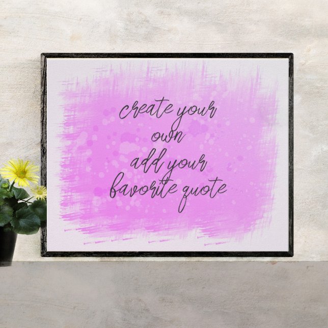 Poster créer votre propre aquarelle rose design ajouter d (Créateur téléchargé)