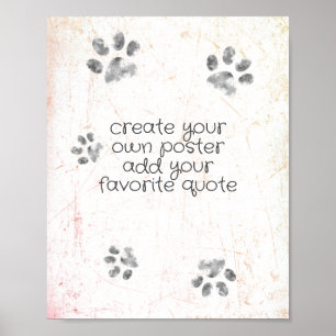 Poster créer votre propre chien mignon empreinte de patte