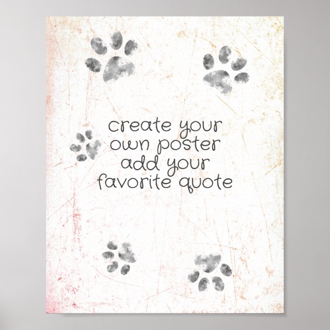 Poster créer votre propre chien mignon empreinte de patte (Devant)