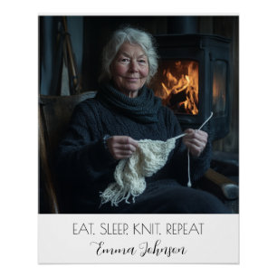 Poster Créer votre propre texte photo et nom blanc