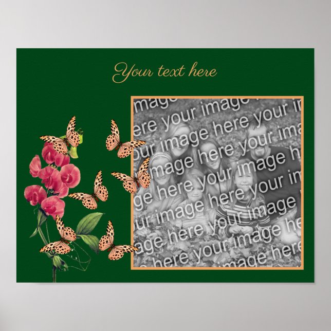 Poster Créez Vos Propres Papillons Et Photo Fleur (Devant)