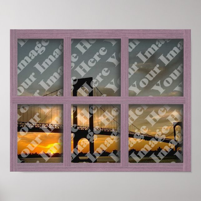 Poster Créez votre propre cadre de fenêtre en bois rose 6 (Devant)