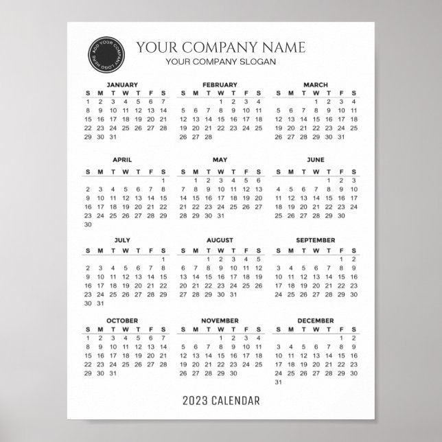 Poster Créez votre propre calendrier d'entreprise 2023 |  (Devant)