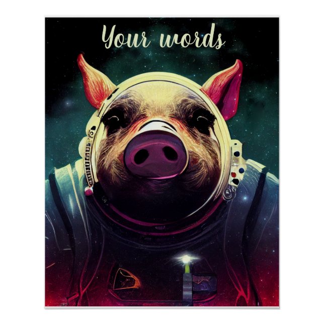 Poster Créez votre propre cochon dans l'astronaute spatia (Devant)