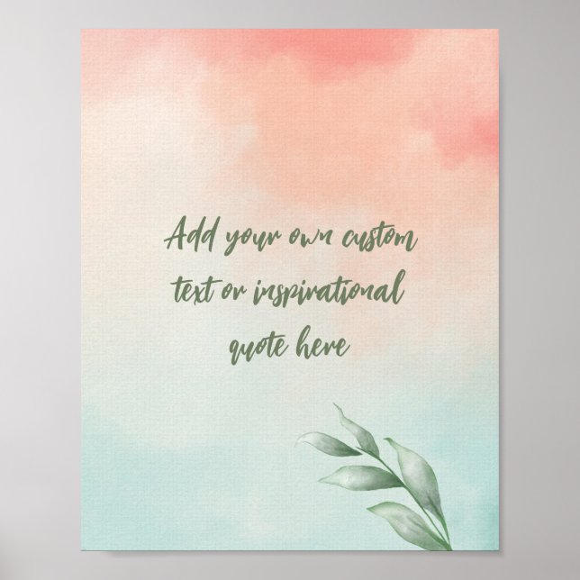 Poster Créez votre propre devis de motivation aquarelle (Devant)