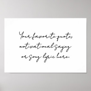 Poster Créez votre propre devis de script minimaliste mod