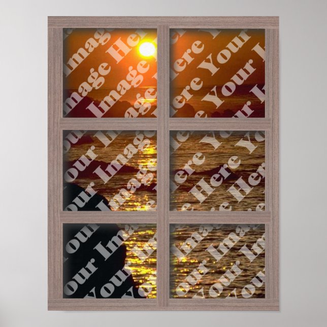 Poster Créez Votre Propre Fenêtre Avec Un Cadre Brown Ble (Devant)