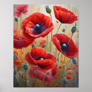 Poster Créez votre propre mur d'art floral en fleurs Impr
