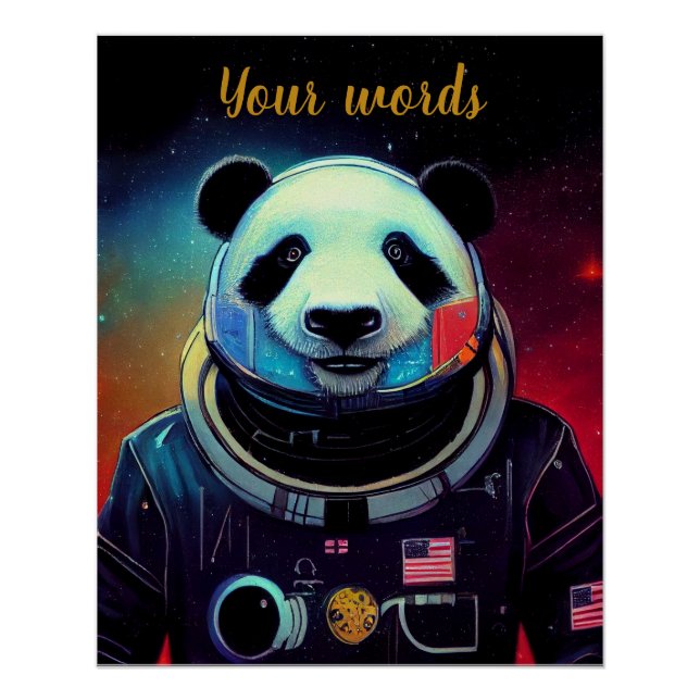 Poster Créez votre propre panda dans l'astronaute spatial (Devant)