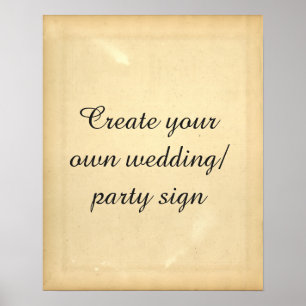 Poster Créez votre propre panneau de fête de style vintag