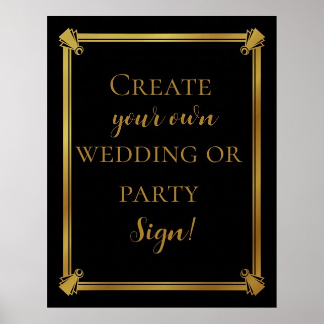 Poster Créez votre propre panneau mariage de style art dé (Devant)