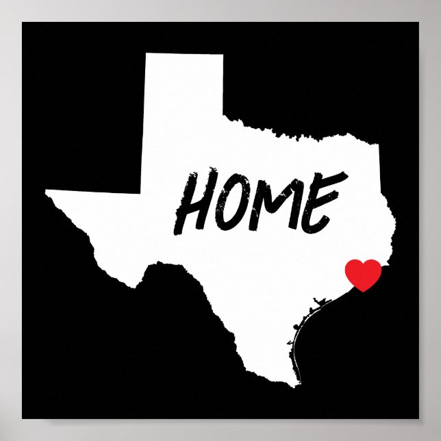 Poster Créez votre propre Texas noir et blanc (Devant)