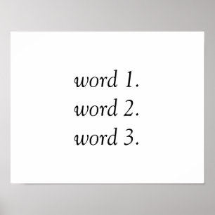 Poster Créez votre propre texte inspirant en trois mots