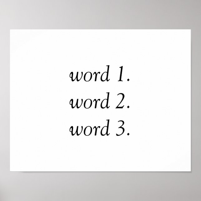Poster Créez votre propre texte inspirant en trois mots (Devant)