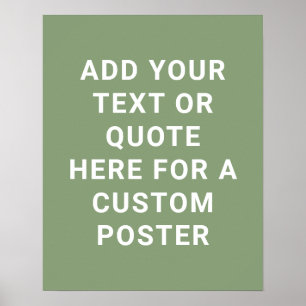 Poster Créez Votre Propre Texte Ou Votre Propre Sage Vert