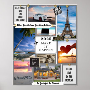 Poster Créez votre propre Vision Board Dream Goal LOA Yea