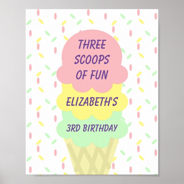 Poster Crème de glace 3e anniversaire (Devant)