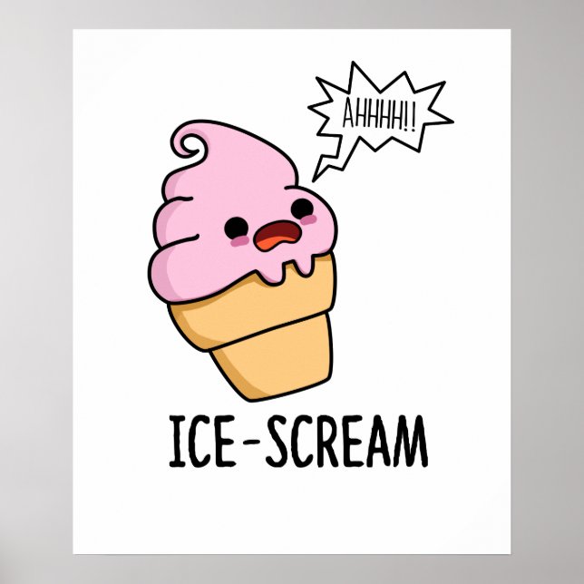 Poster Crème de glace amusante Crème de glace Cone Pun (Devant)