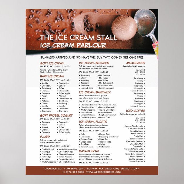 Poster Crème de glace au chocolat, Parfum de crème glacée (Devant)