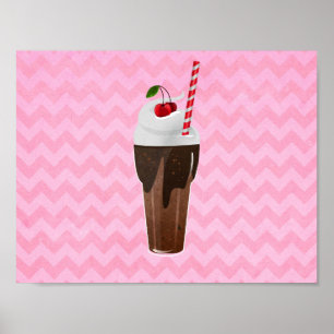 Poster Crème de glace au chocolat rétro Shake