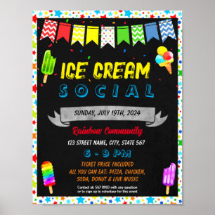 Poster Crème de glace modèle d'événement social
