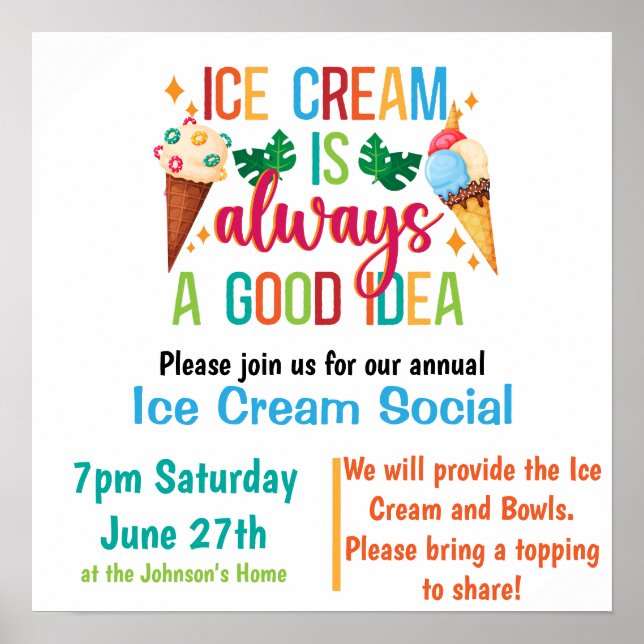Poster Crème de glace sociale (Devant)