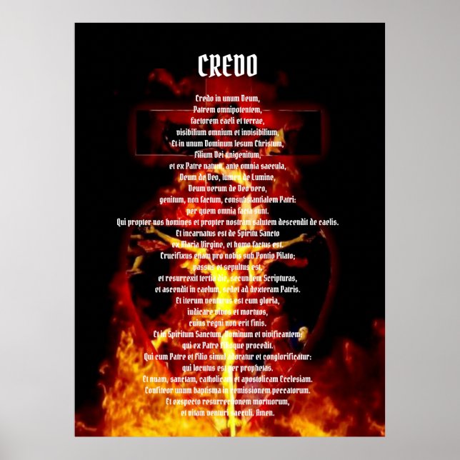 POSTER CRÈME DE NICENE CATHOLIQUE EN CRUCIFIXE LATINE TRI (Devant)
