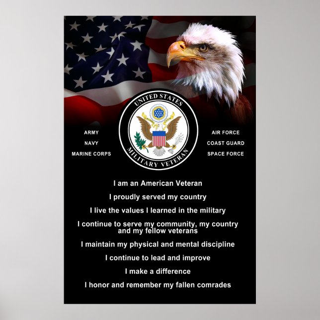 Poster Crème de VÉTÉRAN militaire des États-Unis (Devant)