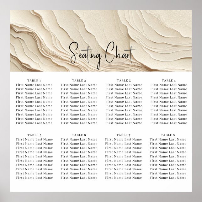 Poster Crème d'ivoire Bohème Mariage textuel (Devant)