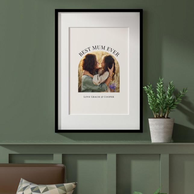 Poster Crème élégante arche photo typographie meilleur ma (Créateur téléchargé)