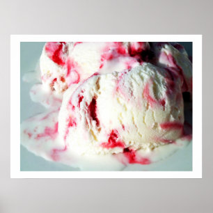 Poster Crème glacée à rime de framboise