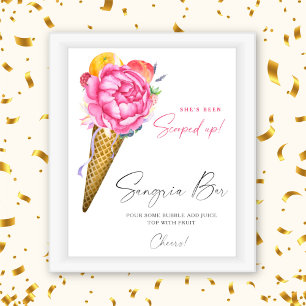Poster crème glacée aquarelle - barre de sangria