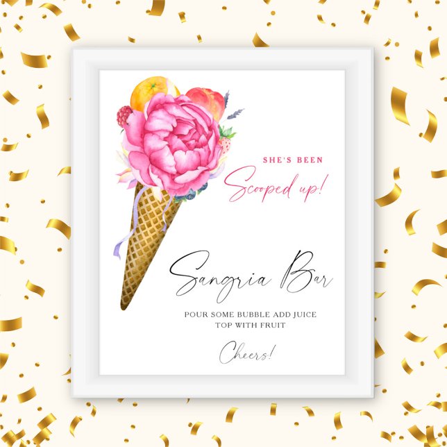 Poster crème glacée aquarelle - barre de sangria (Créateur téléchargé)