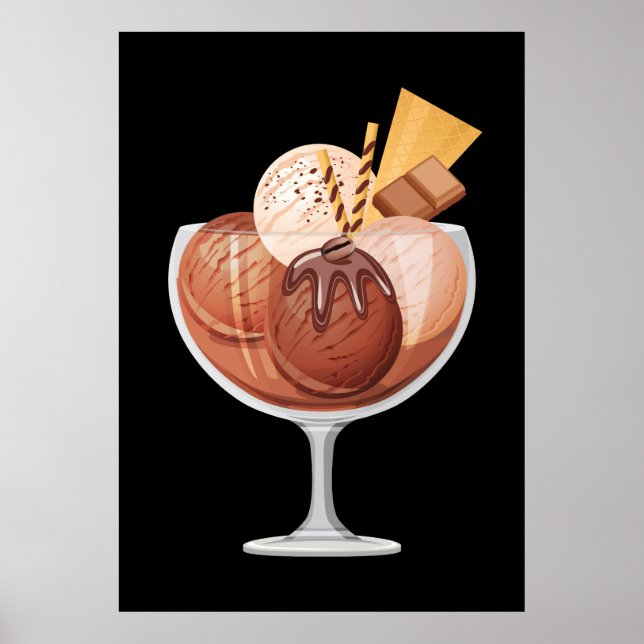 Poster Crème glacée au chocolat (Devant)