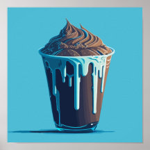 Crème glacée au chocolat frais dans une coupe de p