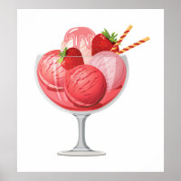 Crème glacée aux fraises