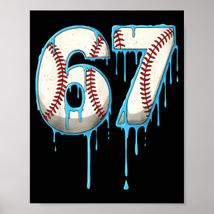 Poster Crème Glacée Baseball Dégoulinante 67 Six Sept Mèm