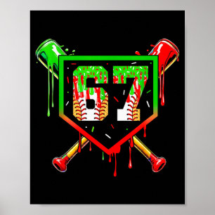 Poster Crème Glacée Baseball Dégoulinante Numéro 67 Joueu