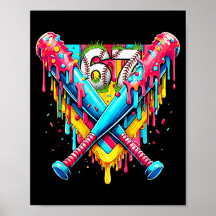 Poster Crème Glacée Baseball Dégoulinante Numéro 67 Joueu