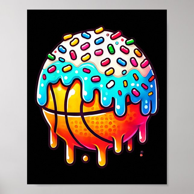 Poster Crème glacée Basketball Driys Girls Basketba (Devant)