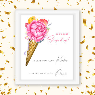 Poster Crème glacée - Combien de baisers nuptiale douche