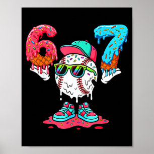 Poster Crème glacée de baseball goutte à goutte Numéro 67