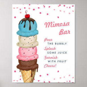 Poster Crème glacée d'été Fête des mariées bar Mimosa