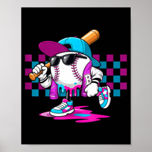 Poster Crème glacée fond ambiance baseball rue