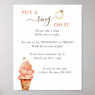Poster Crème glacée Mettre une bague sur elle Fête des ma