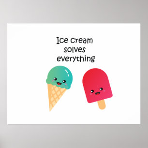 Poster crème glacée résout tout
