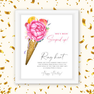 Poster Crème glacée - Ring chasse nuptiale jeu de douche