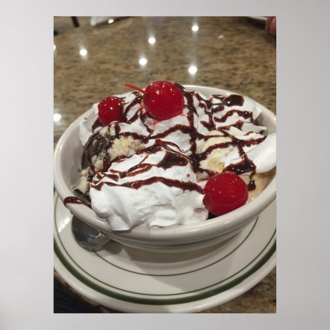 Poster Crème glacée Sundae (Devant)